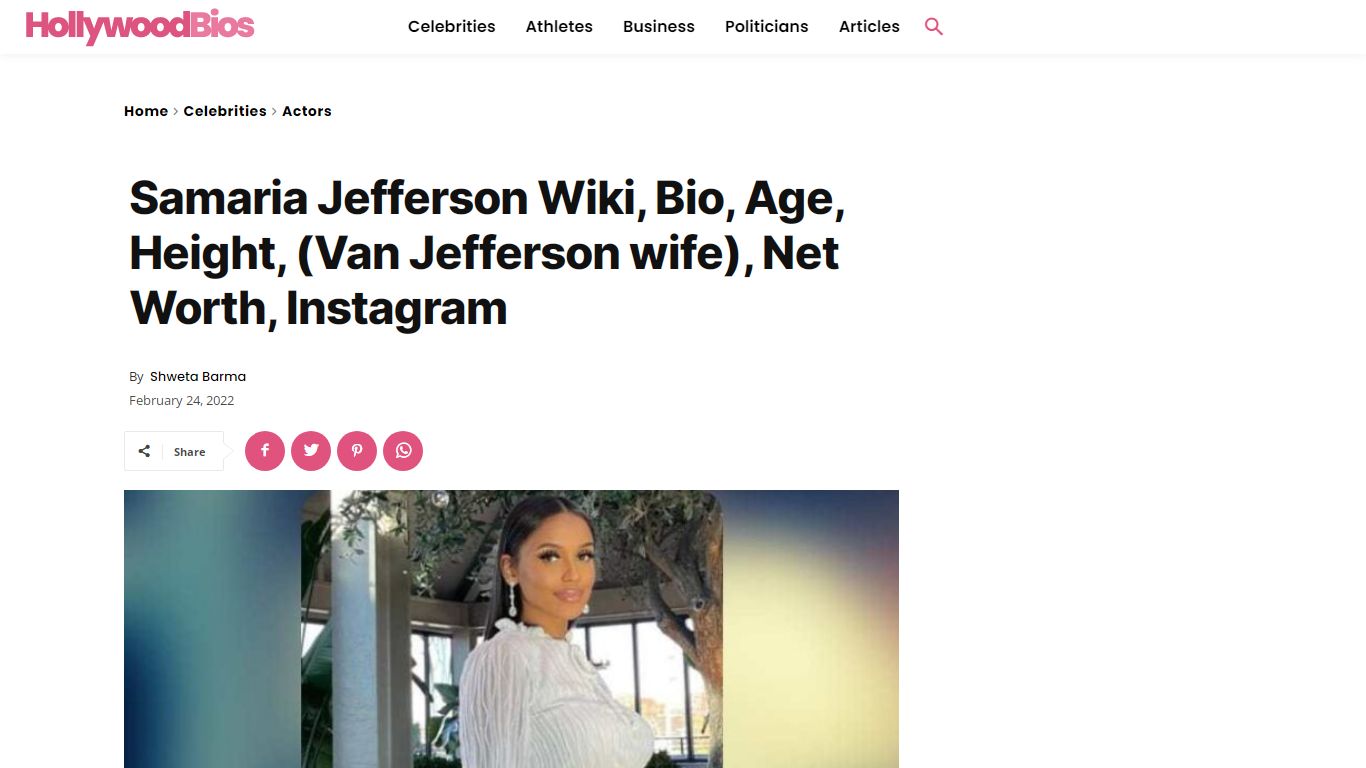 Samaria Jefferson Wiki, Bio, Age, Height, (Van Jefferson wife), Net ...